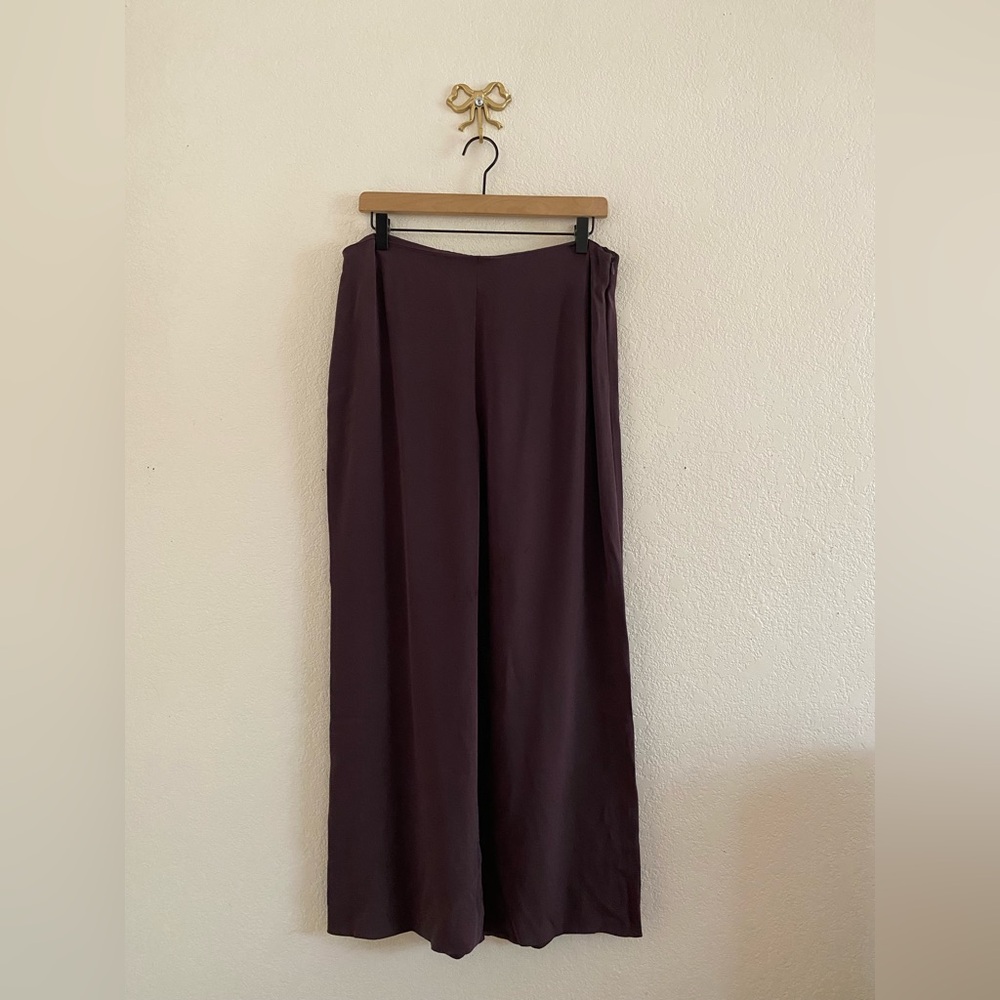 Eileen Fisher Pants Womens Size Small Plum Wide Leg Trousers Minimalist Lux